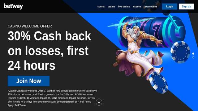 Betway casino screenshot